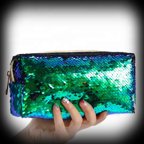 sequin make up bag