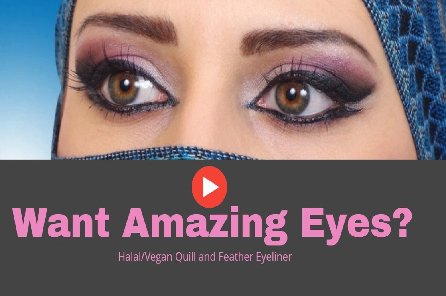 Halal/Vegan Eyeliner - feather and ink pot eyeliner.
